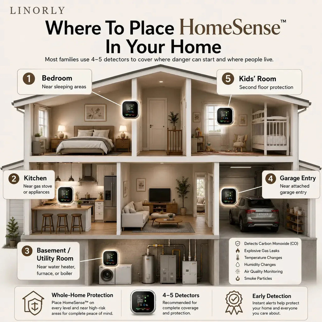 Where to place Linorly HomeSense in your home