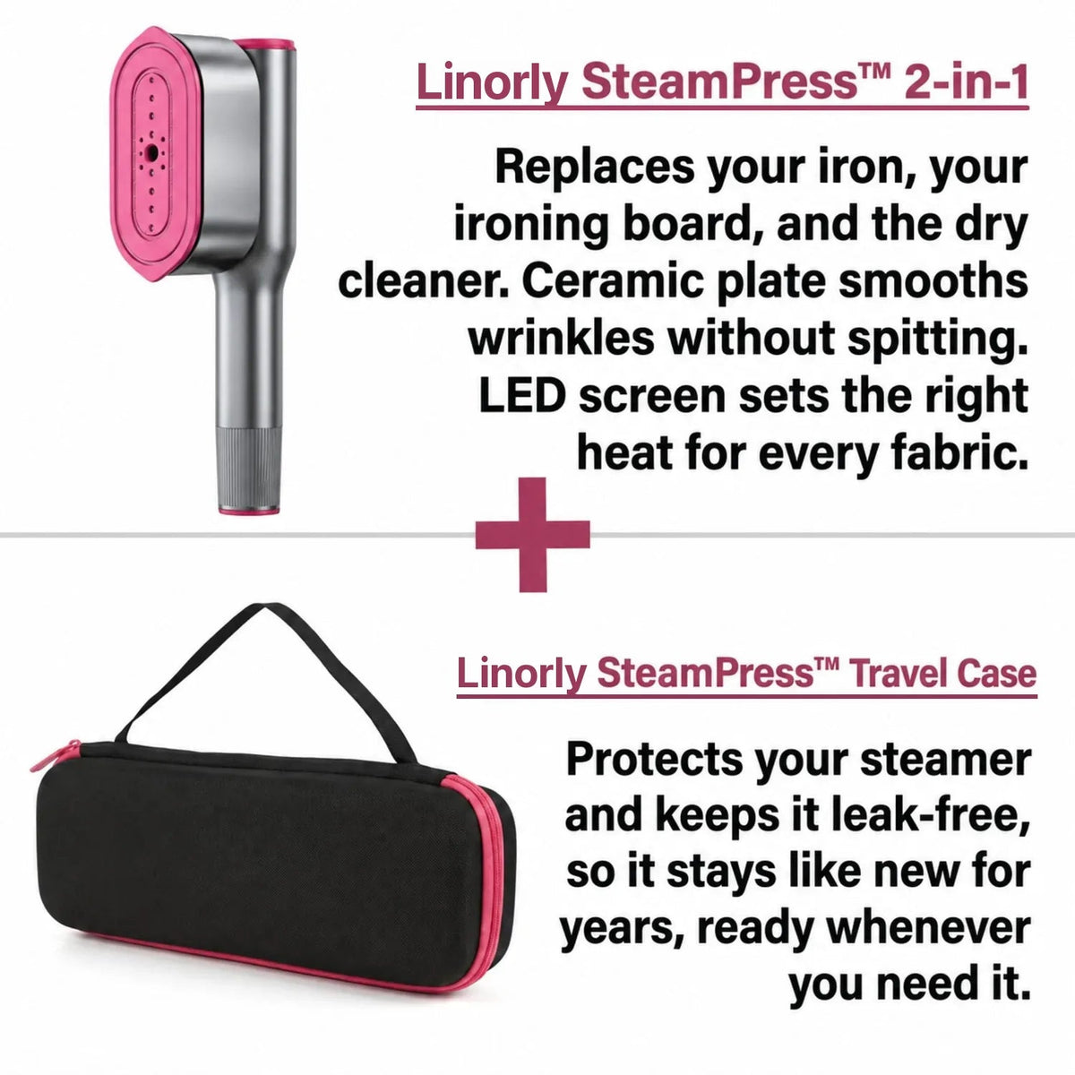 SteamPress and travel case bundle